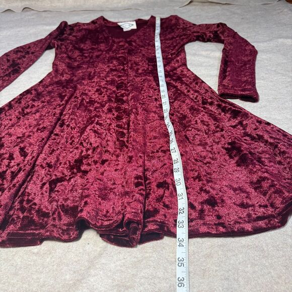 Vtg 90s Luly K Burgundy Velour Button Front Dress Women’s 6 Whimsigoth Holiday - Picture 6 of 9
